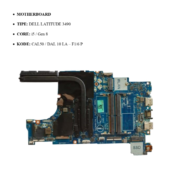 MOTHERBOARD DELL LATITUDE 3490  CORE i5Gen 8