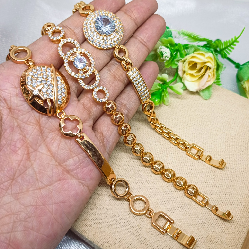 Gelang rantai Terbaru Import Gelang kendari dubai xuping Lapis Emas 24k gold gelang tangan bangle mi