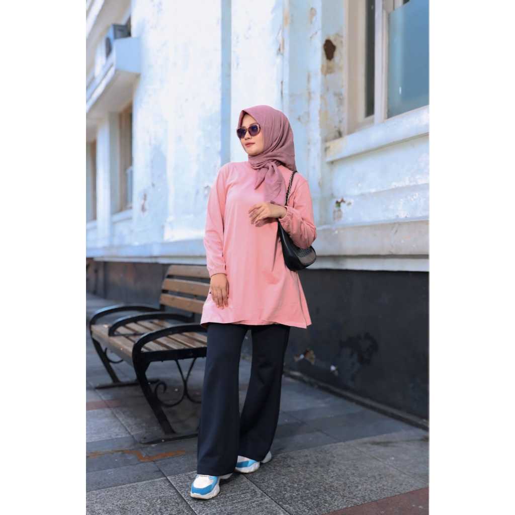 Tunik polos warna dusty pink / Kaos polos / baju polos / katun polos