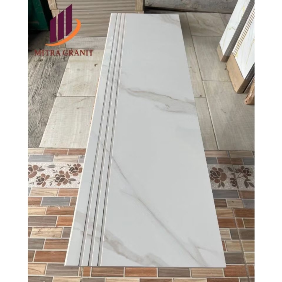 GRANIT/KERAMIK TANGGA 30X90 20X90 PUTIH MOTIF MARMER REQUEST UKURAN TANGGA