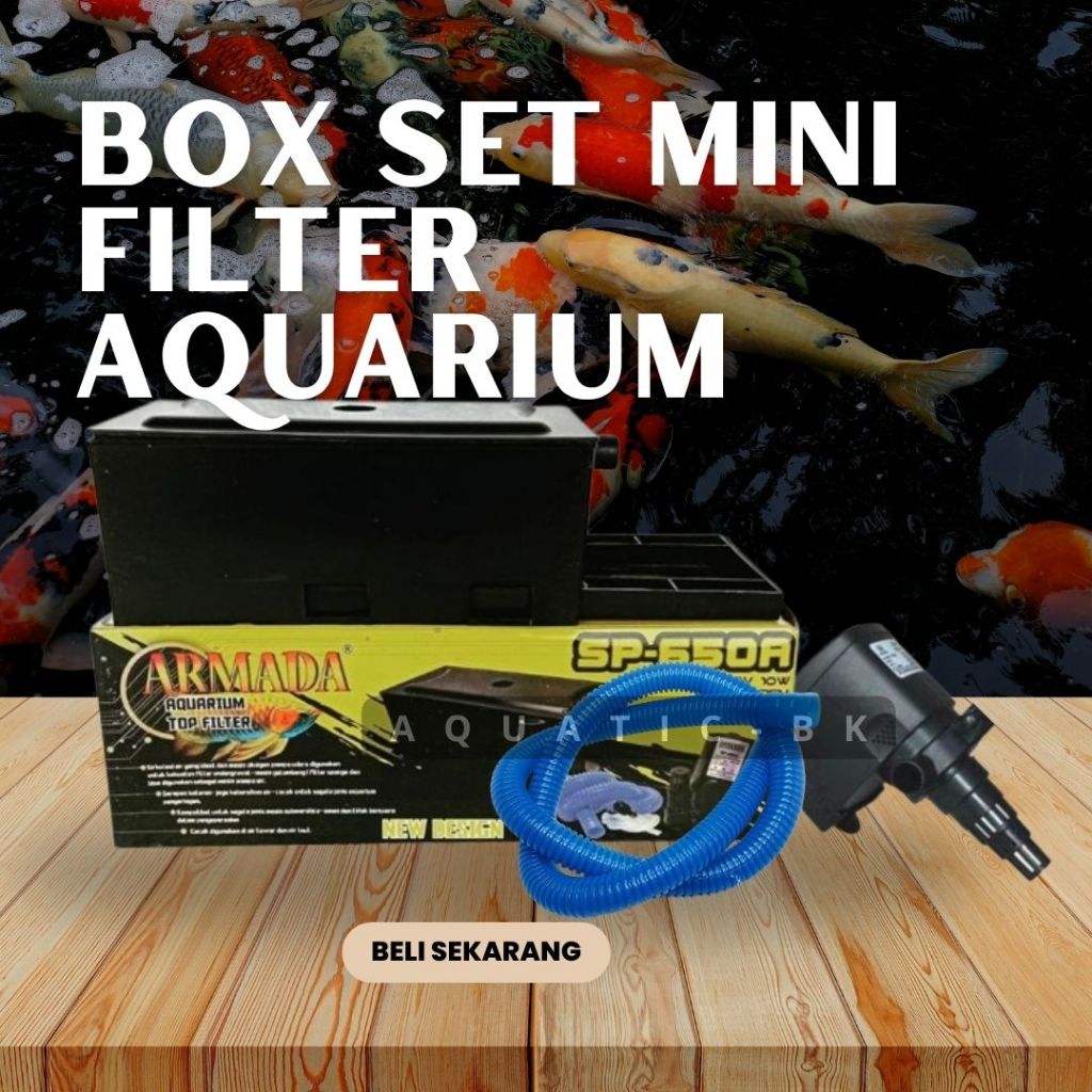 Box Filter Gantung Aquarium Mini Tanpa Kuras Type 650 filter box set kecil - Lengkap Hemat Listrik