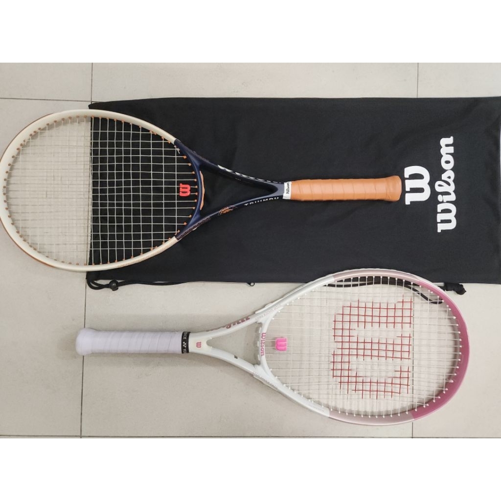 Paket Sepasang Raket Tenis Preloved – Wilson x Roland-Garros Triumph + Wilson Burn Pink 113 (Raket T