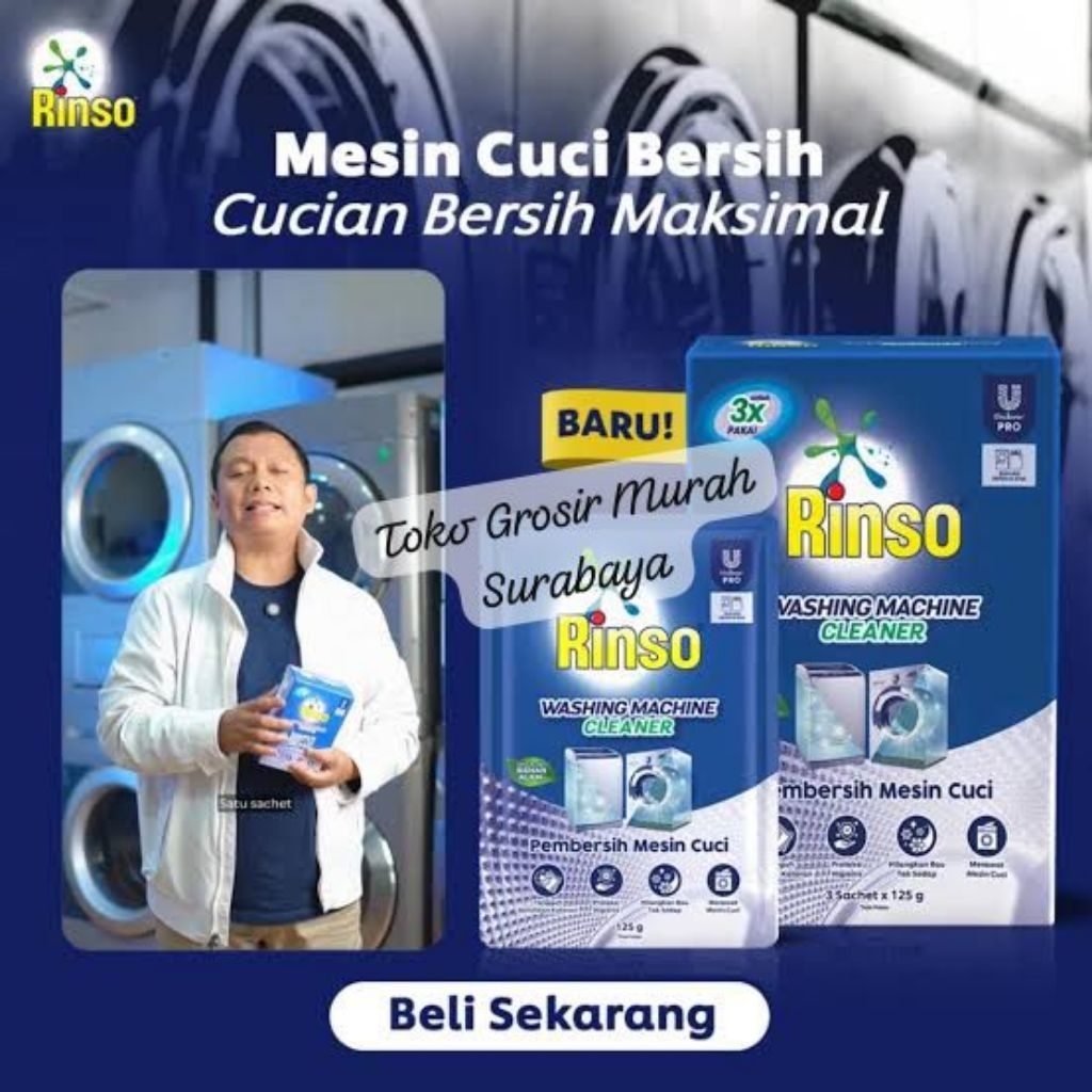RINSO Serbuk Pembersih Mesin Cuci / RINSO Pembersih Mesin Cuci / Serbuk Pembersih Mesin Cuci