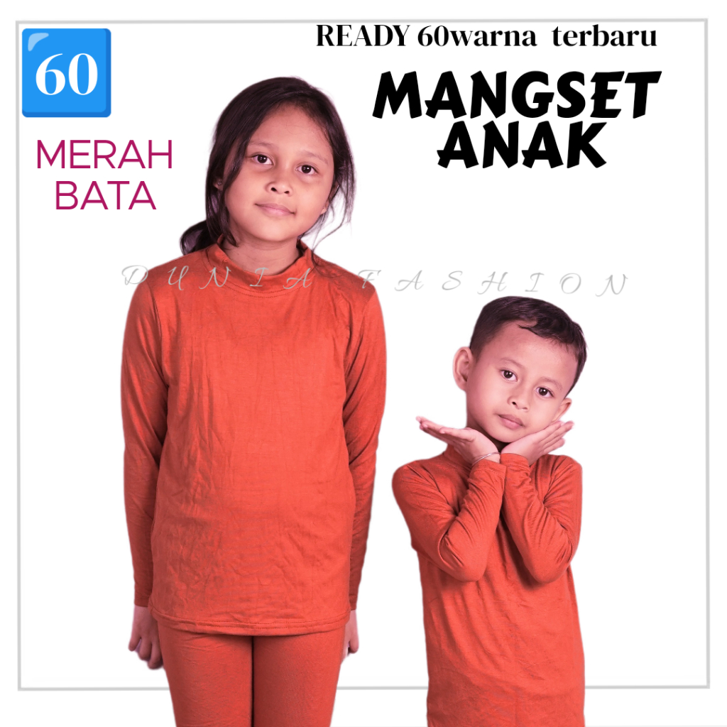 manset anak lengan panjang merah bata 4 bulan-11 tahun