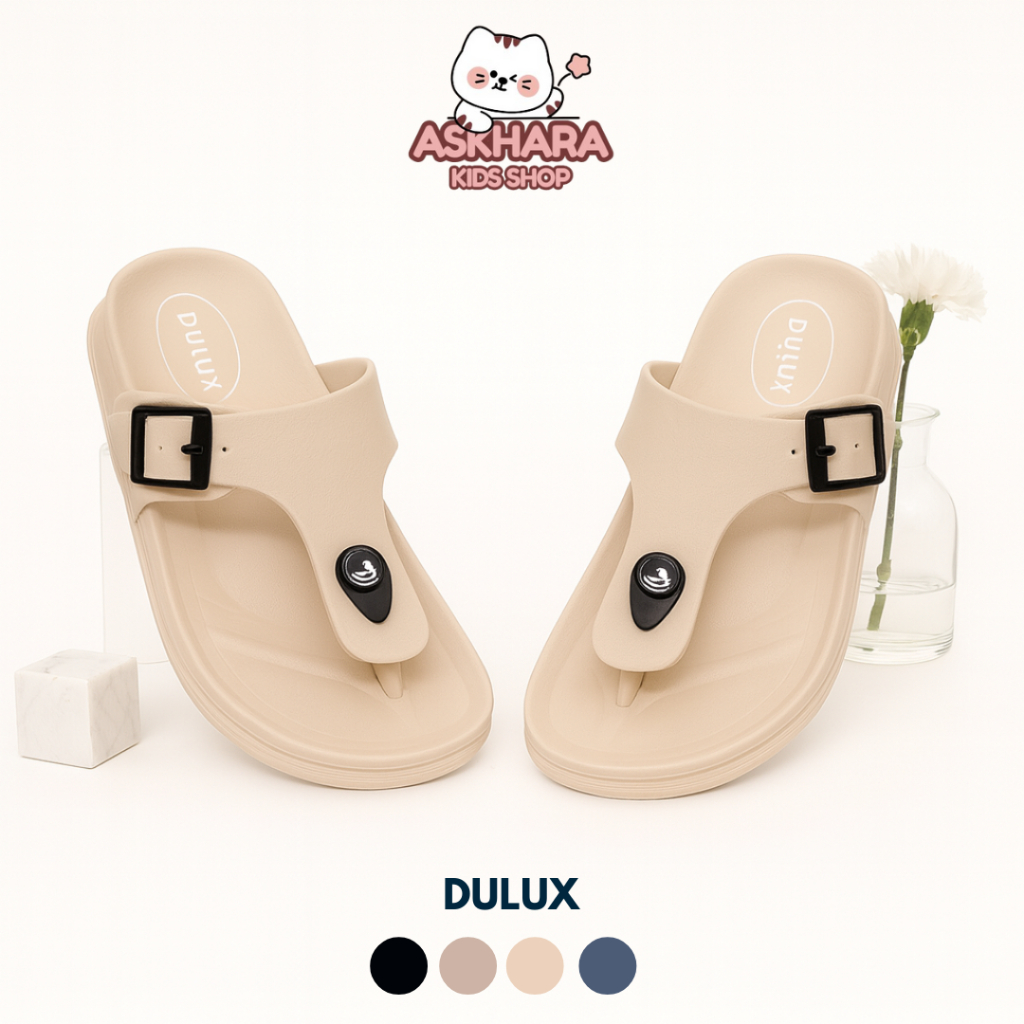 ASKHARA - (Size 24-35) VARO Dulux 213 Sandal Anak Karet Jepit Sandal Wanita Sandal Pria Polos