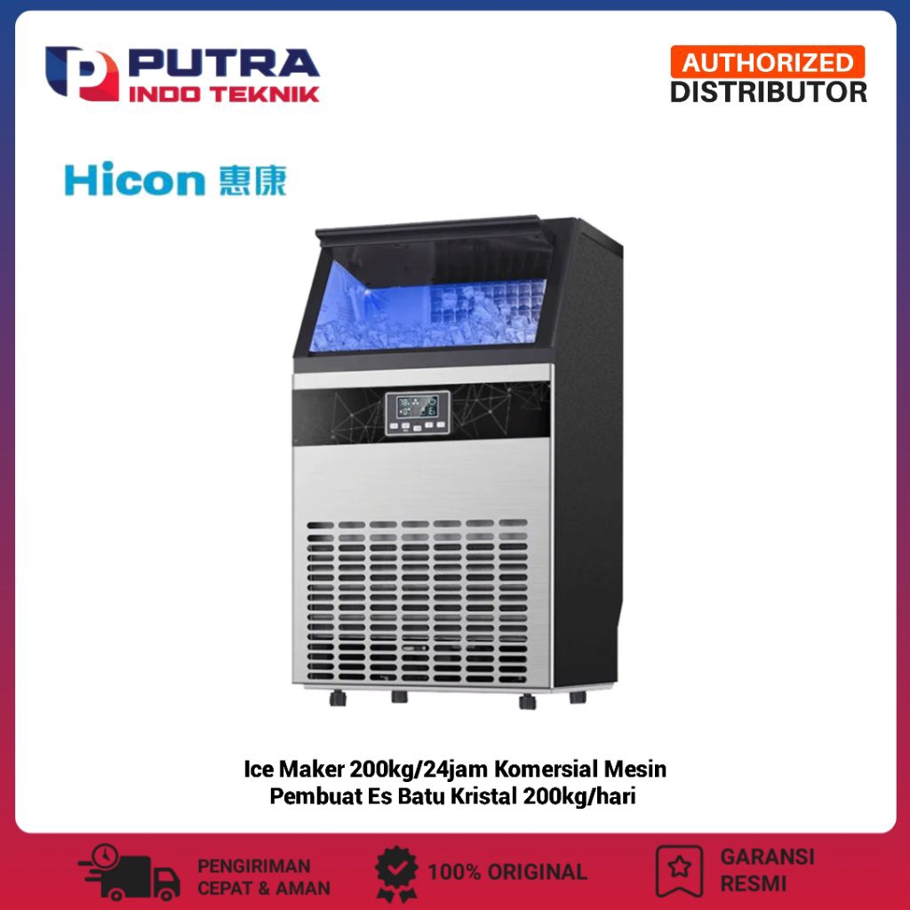 Ice Maker 200kg/24jam Komersial Mesin Pembuat Es Batu Kristal 200kg/hari