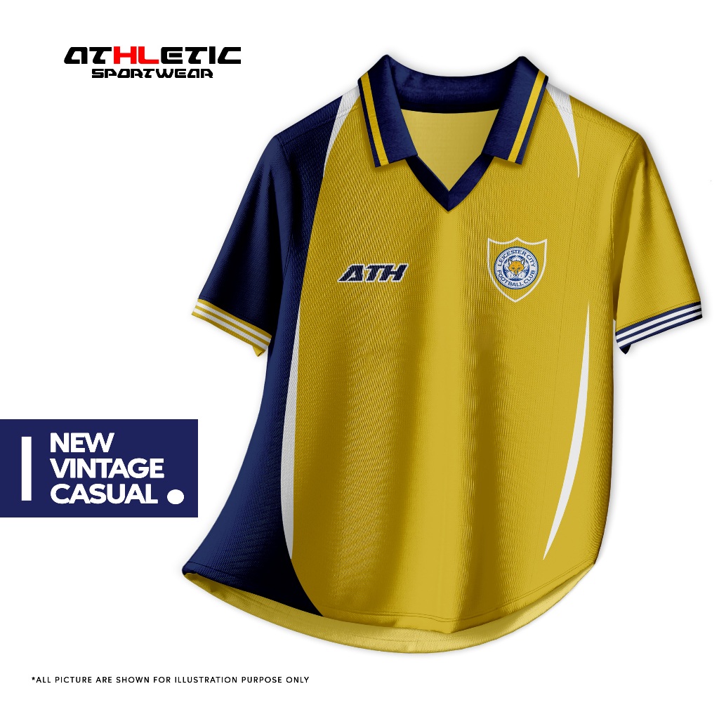 ATHLETIC SPORTWEAR - Jersey Vintage Bola Fantasy Leicester City Away 2007 Fullprinting Casual - Atas