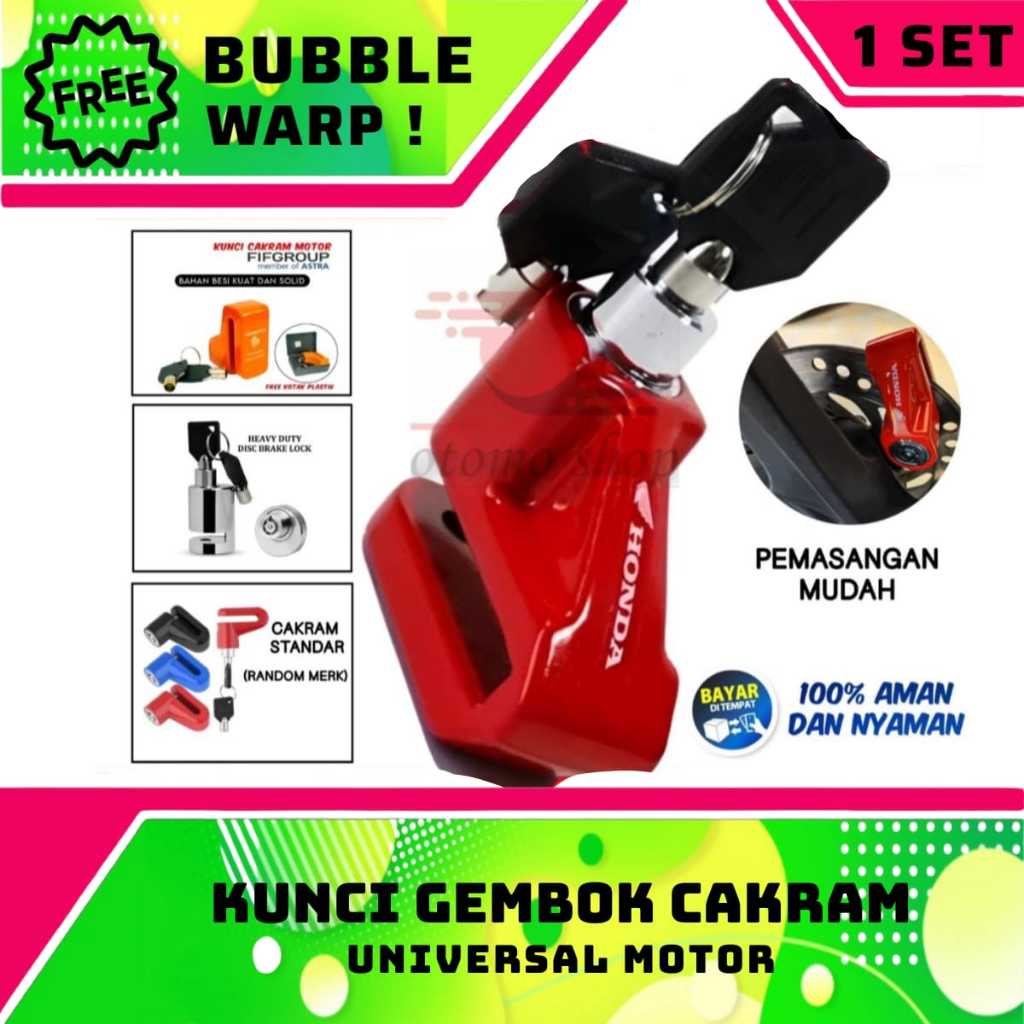 Kunci Gembok Cakram Dislock Astra Bisa utk Semua Merk Motor yg ada rem cakram / UNIVERSAL VIXION SAT