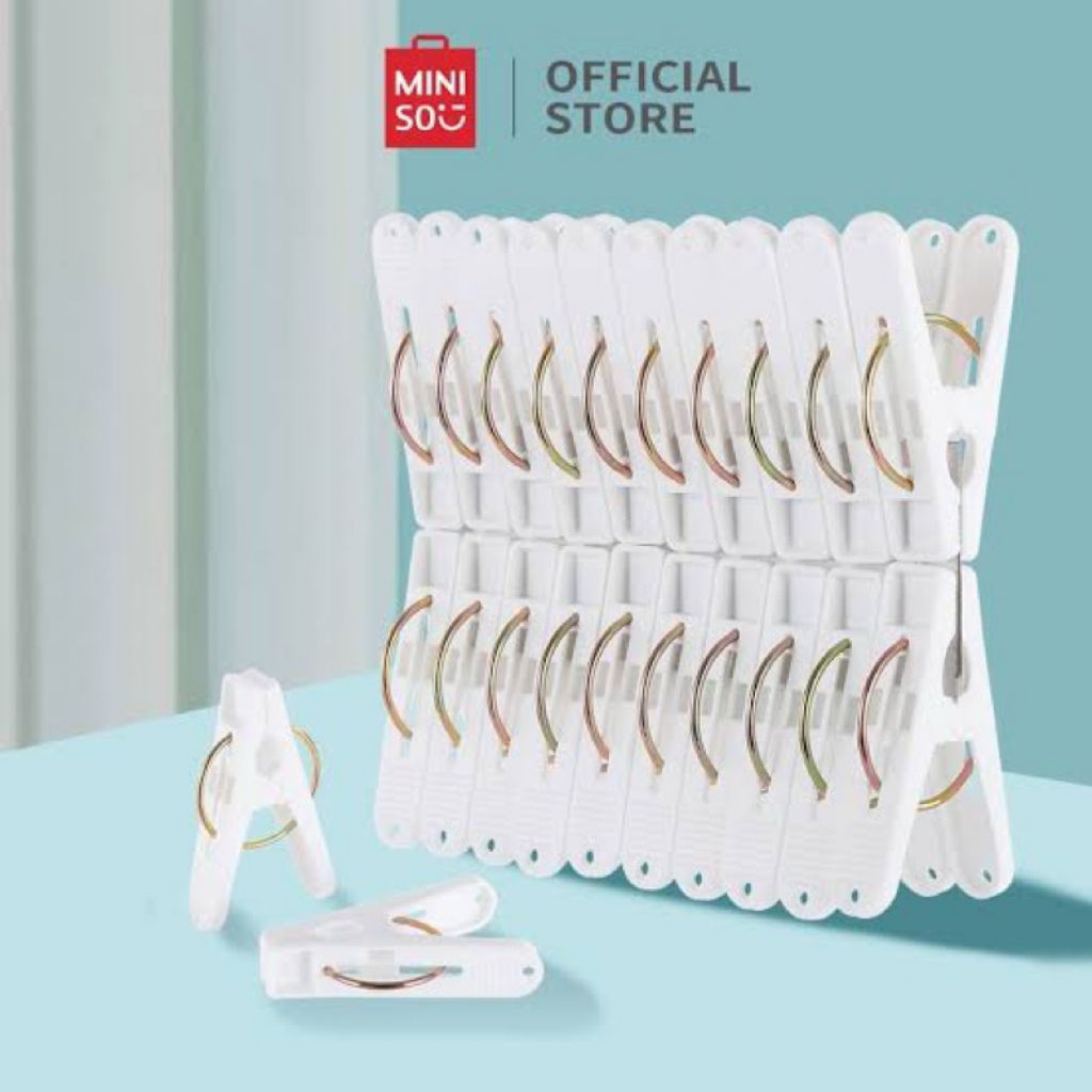 Jepit Jemuran MINISO Small Clamp 20pcs Laundry Clips Jepitan Jemuran Jepitan Baju Jemuran