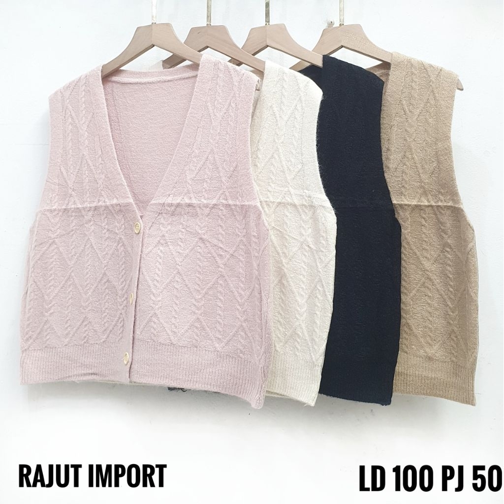 atasan vest rajut import wanita