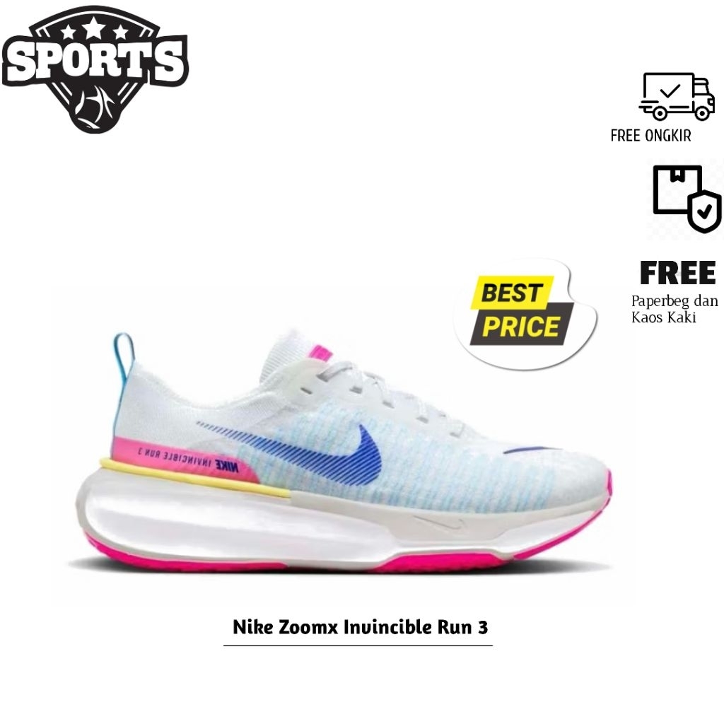 Running Shoes Unisex Zoomx Invincible Run 3 White Pink