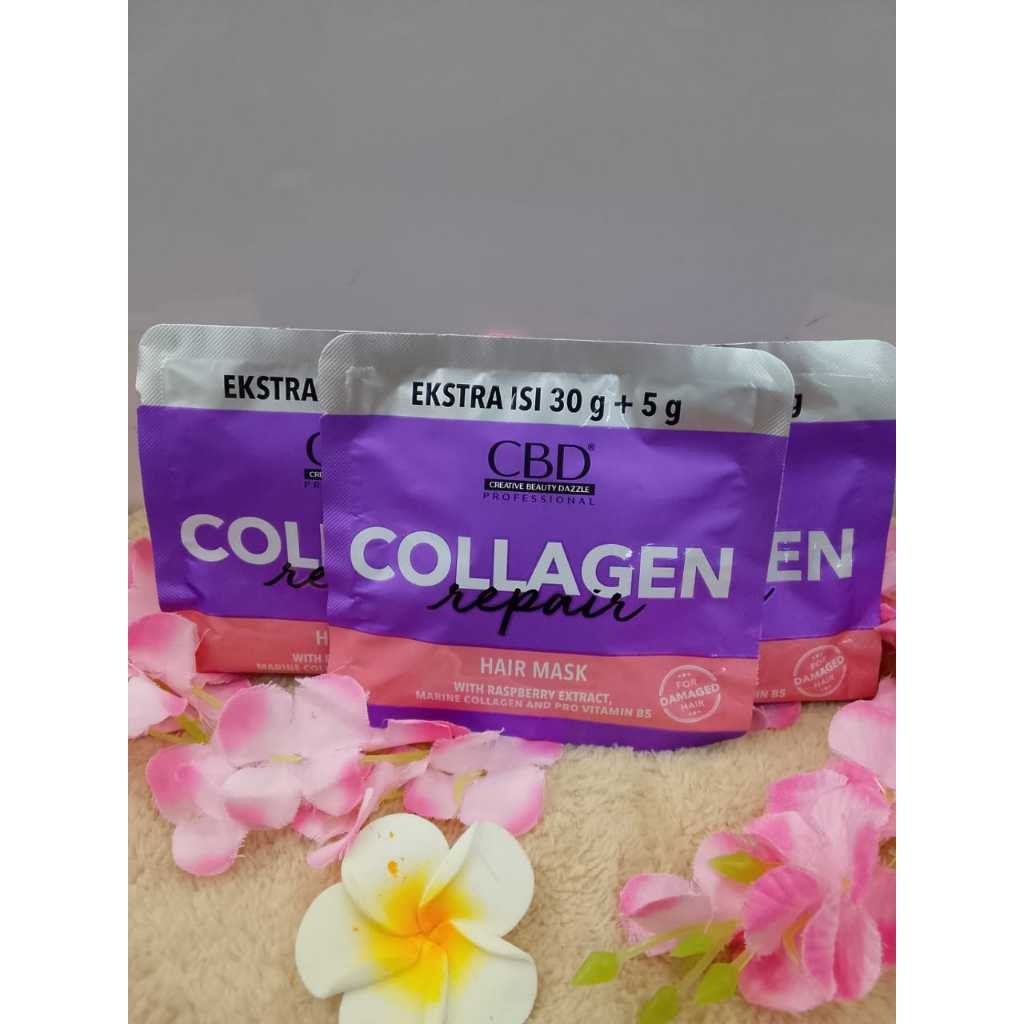 * STAR * CBD Paket Bundling 3 PCS Collagen Repair Hair Mask  35gr (UNGU SACHET 3 PCS)