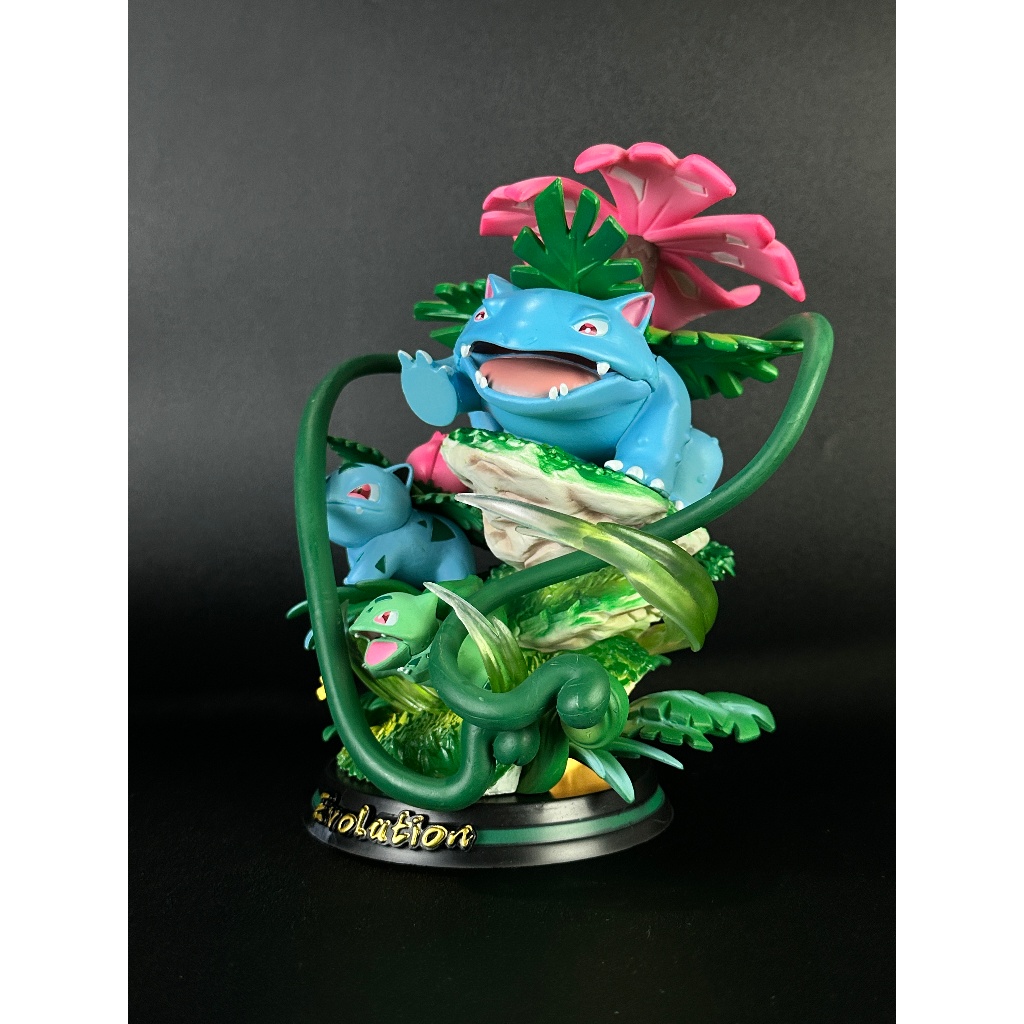 Pokemon Figure Evolution | Bulbasaur | Ivysaur | Venusaur | 21cm Action Figur (Luminos Glow/Menyala)