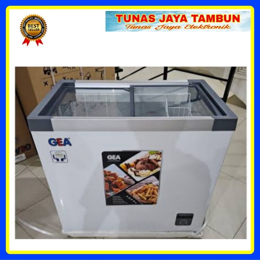 CHEST FREEZER GEA SD 186 H  / BOX FREEZER GEA 210 LITER KACA  / GEA SD-186H SLIDING 210 LITER