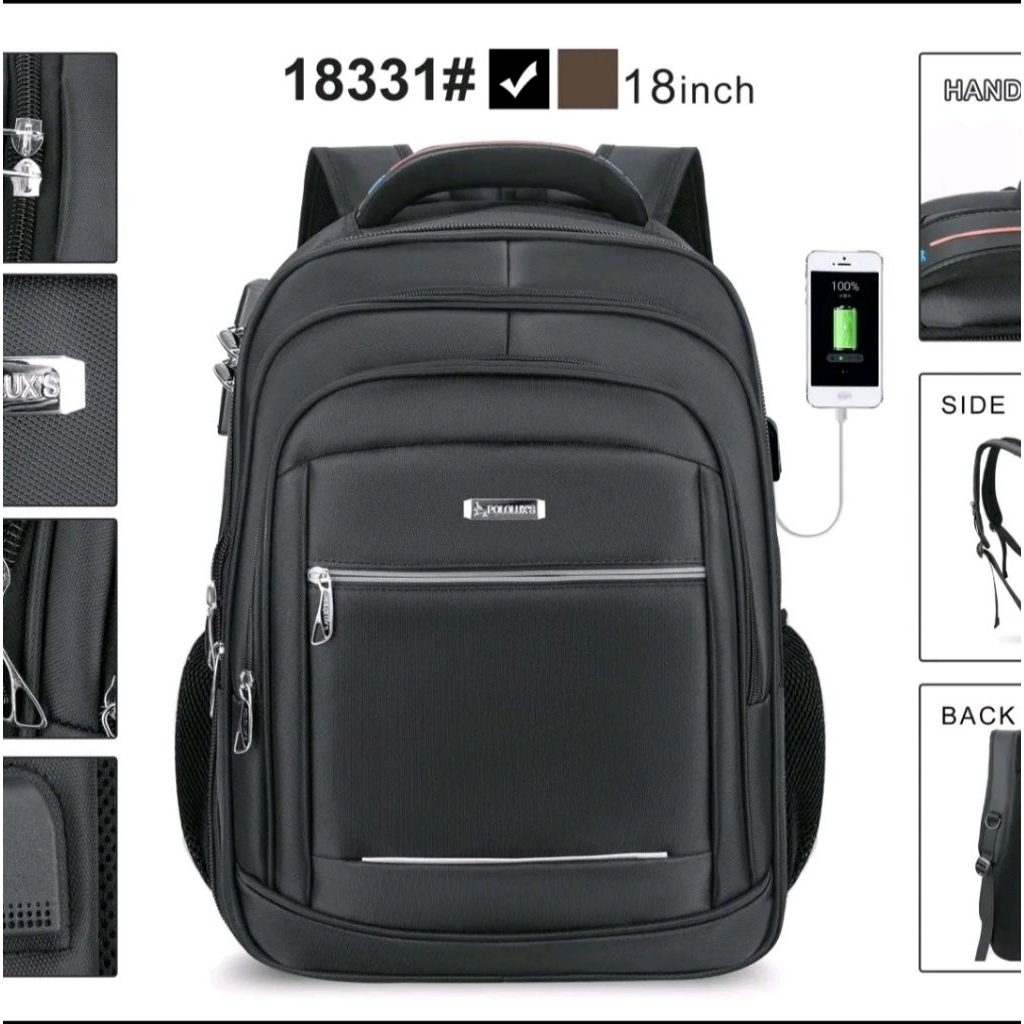 tas ransel polo lux"s jumbo 20inch original