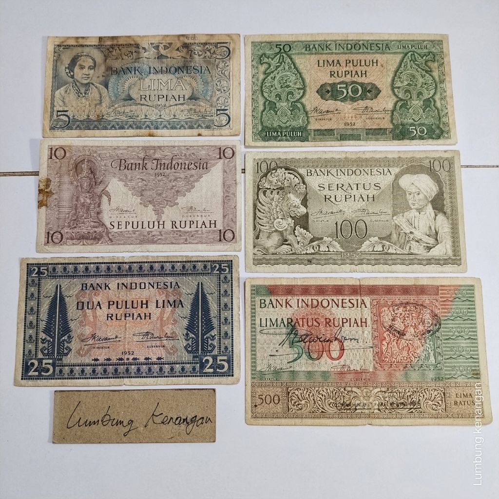 uang kuno set seri Budaya tahun 1952
