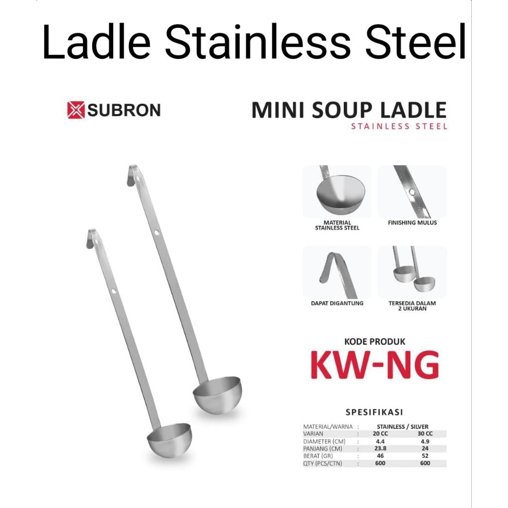 Mini Soup Ladle Stainless Steel / Warna Silver / Ladle Ladel Sendok Centong Takar Ukur / Ukuran Dala