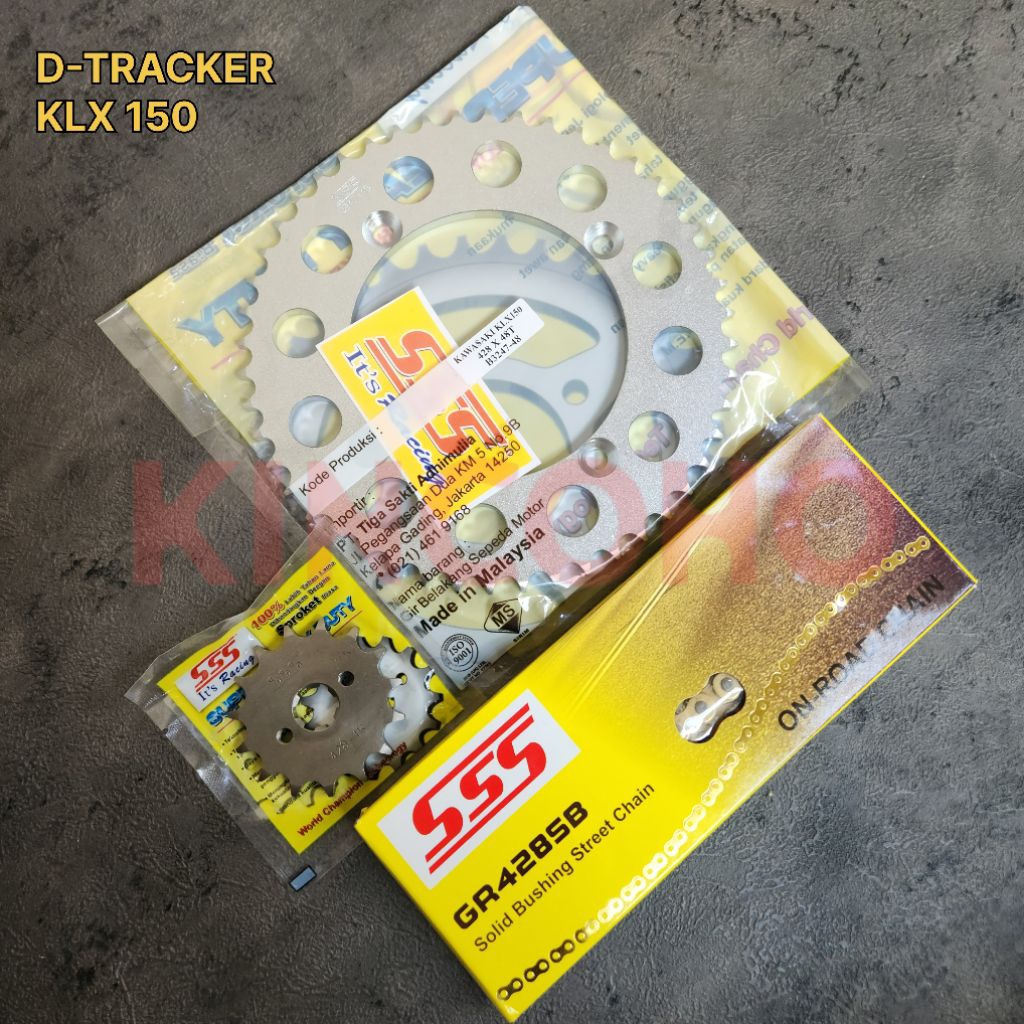 Gear set SSS 428 ORIGINAL KLX150 / DTRACKER rantai sss 428 SB