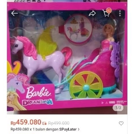 prelove mainan barbie horse princes barbie kereta kuda masih bagus