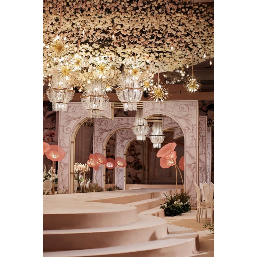 kap lampu kelopak lampu bunga dekorasi