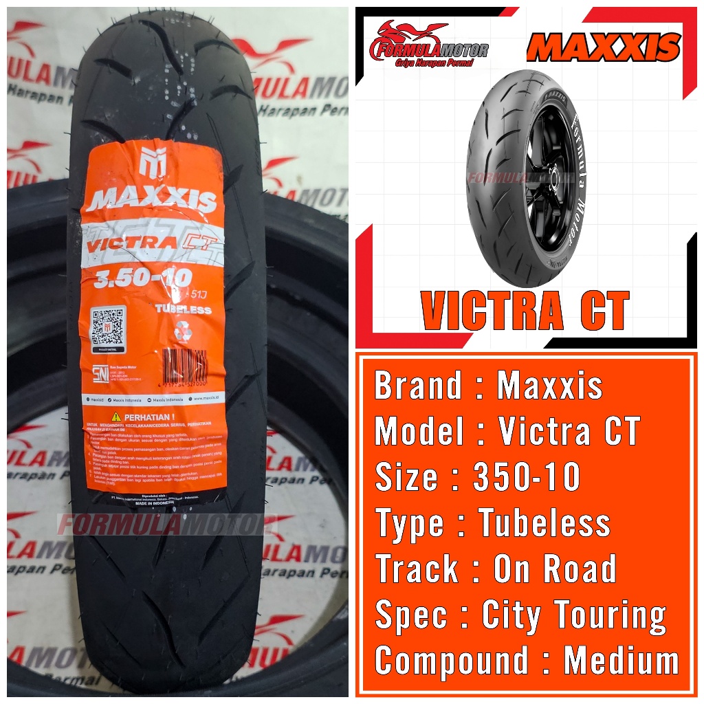 350-10 Maxxis Victra CT Ring 10 Tubeless - Ban Motor Vespa