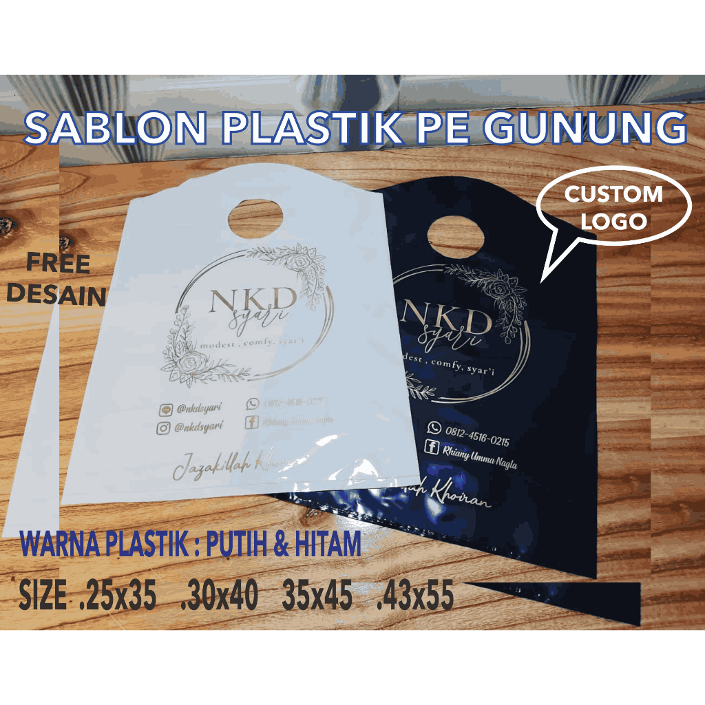 Sablon Plastik PE GUNUNG.plastik pe gunung glossy custom desain