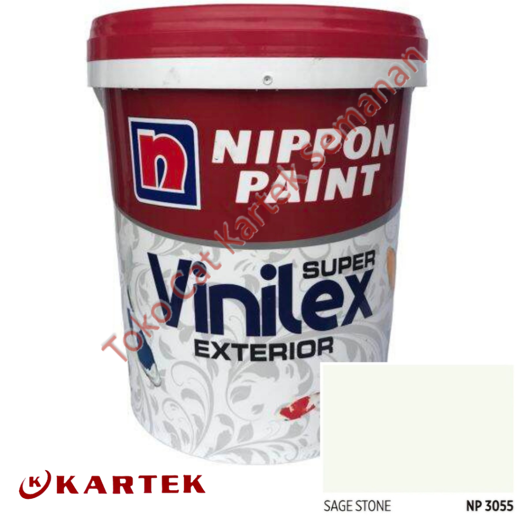 Nippon Paint Vinilex Super Exterior SAGE STONE NP 3055 Cat Tembok Luar Ruangan Weathershield 5 KG Ga