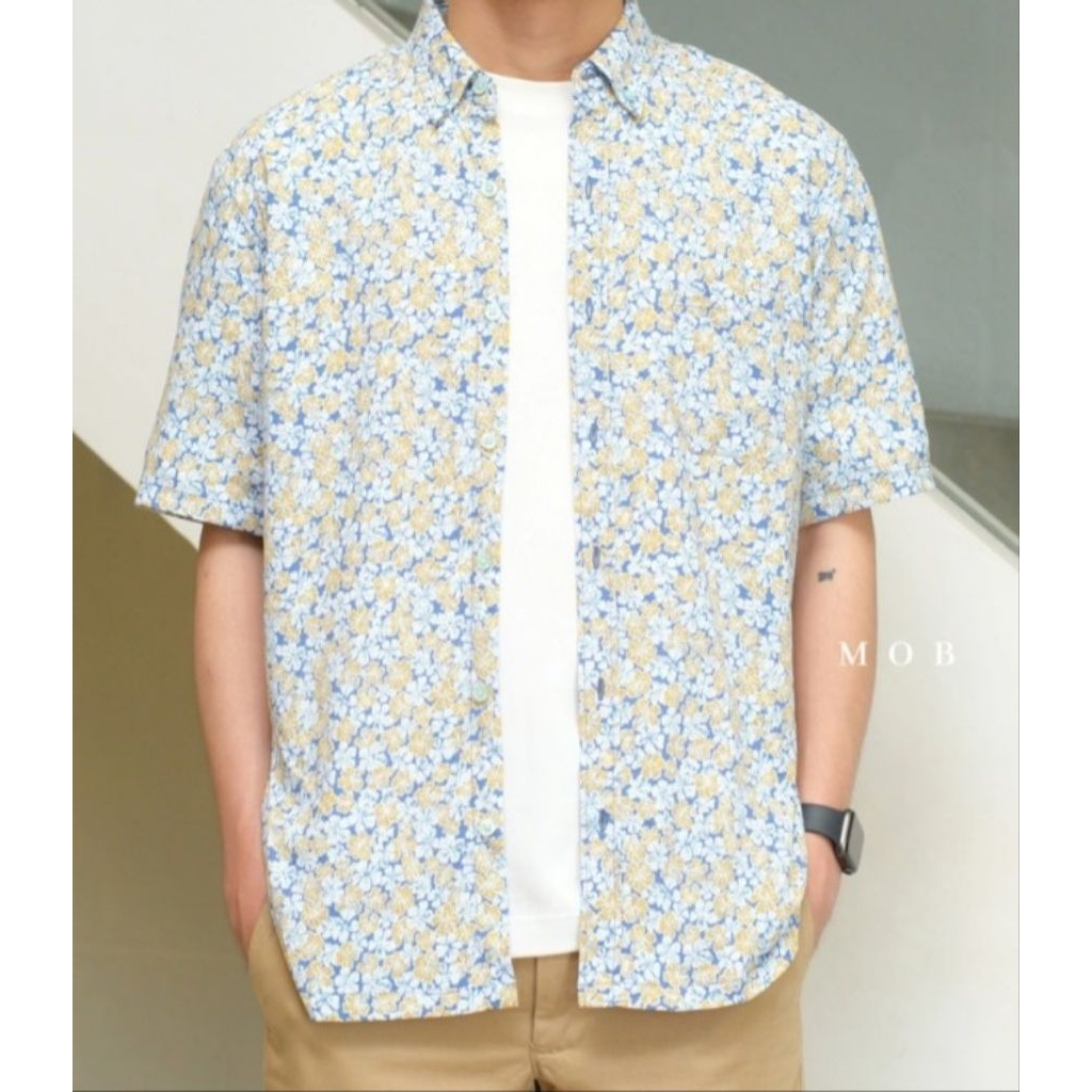 Kemeja Tori Richard Blue Flower Original
