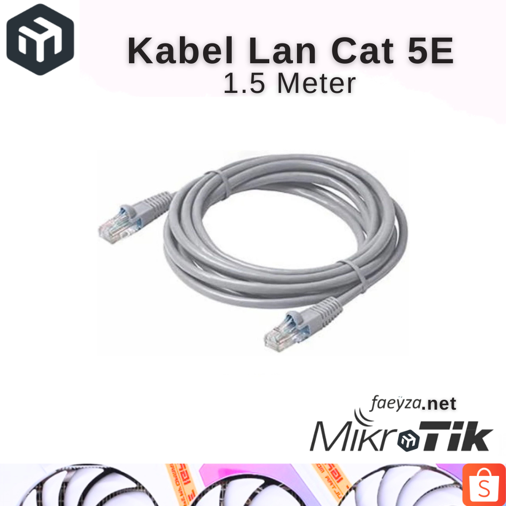 Kabel Lan RJ45 1,5 Meter Baru Lan Cable RJ45 Panjang 1.5 Meter Kabel Lan CAT5E UTP 8 pin Gigabit