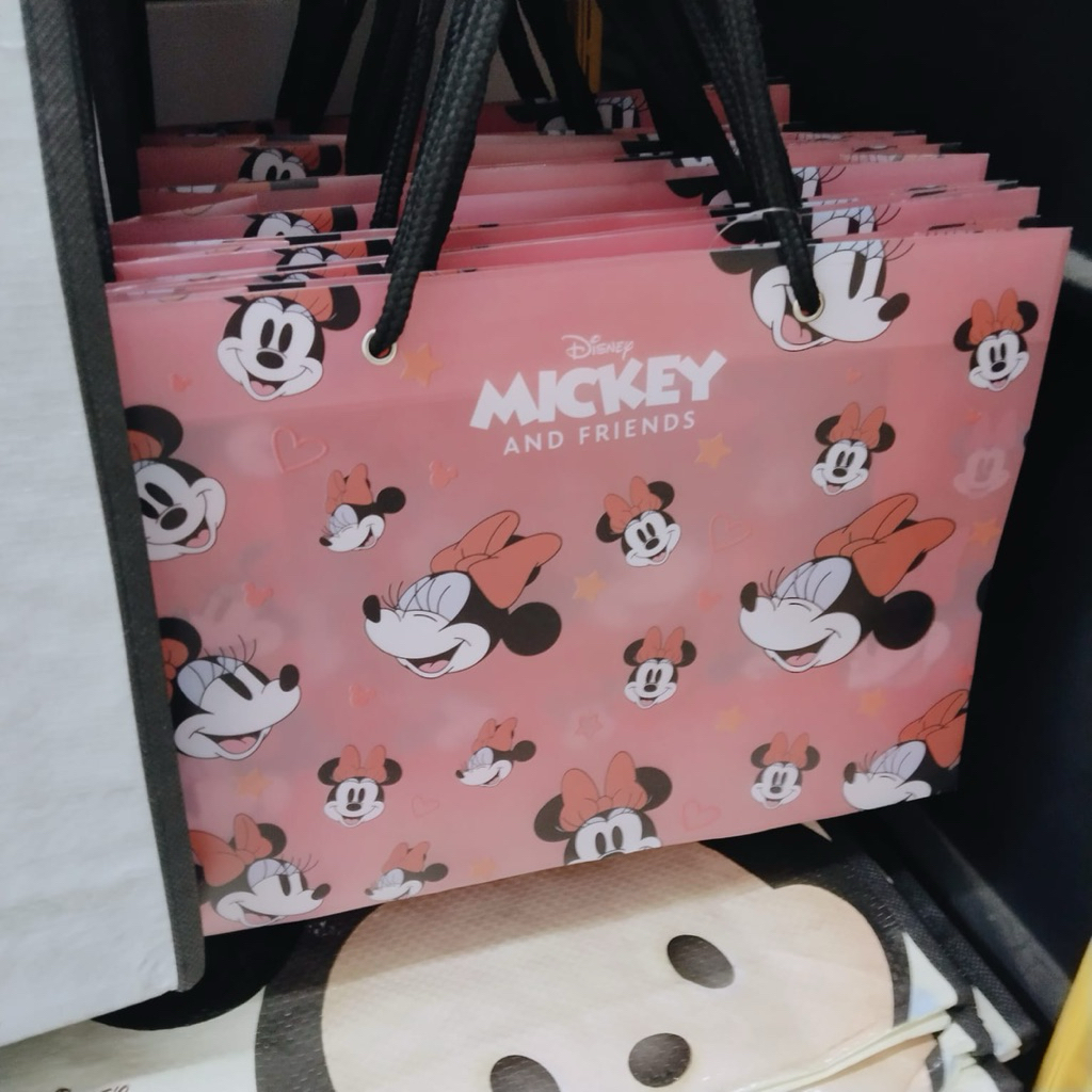 [COD] Goodie Bag Tas Gift Karakter Disney Mickey Minnie Mouse Tote Bag Plastik Souvenir Ulang Tahun 
