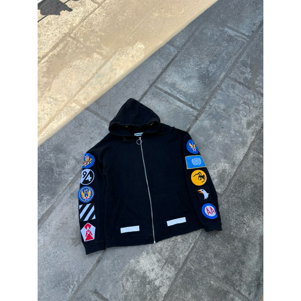 Hoodie Ziper OFF WHITE