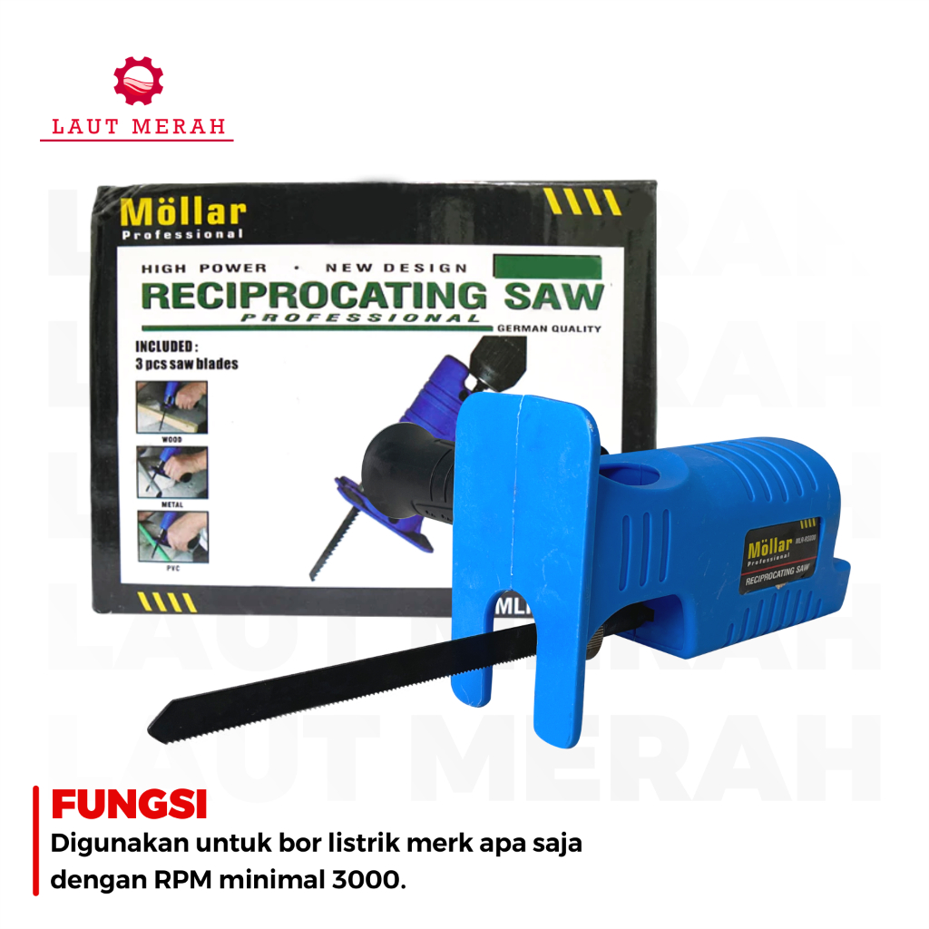 MOLLAR  ADAPTOR BOR KE GERGAJI JIGSAW RS030 Adaptor Bor to Reciprocating Jigsaw Drill Gergaji Kayu