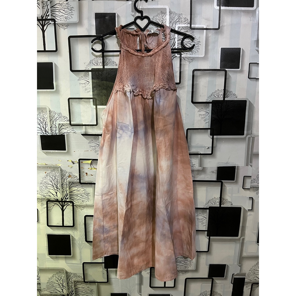 ZARA HALTER SUMMER TIEDYE DRESS