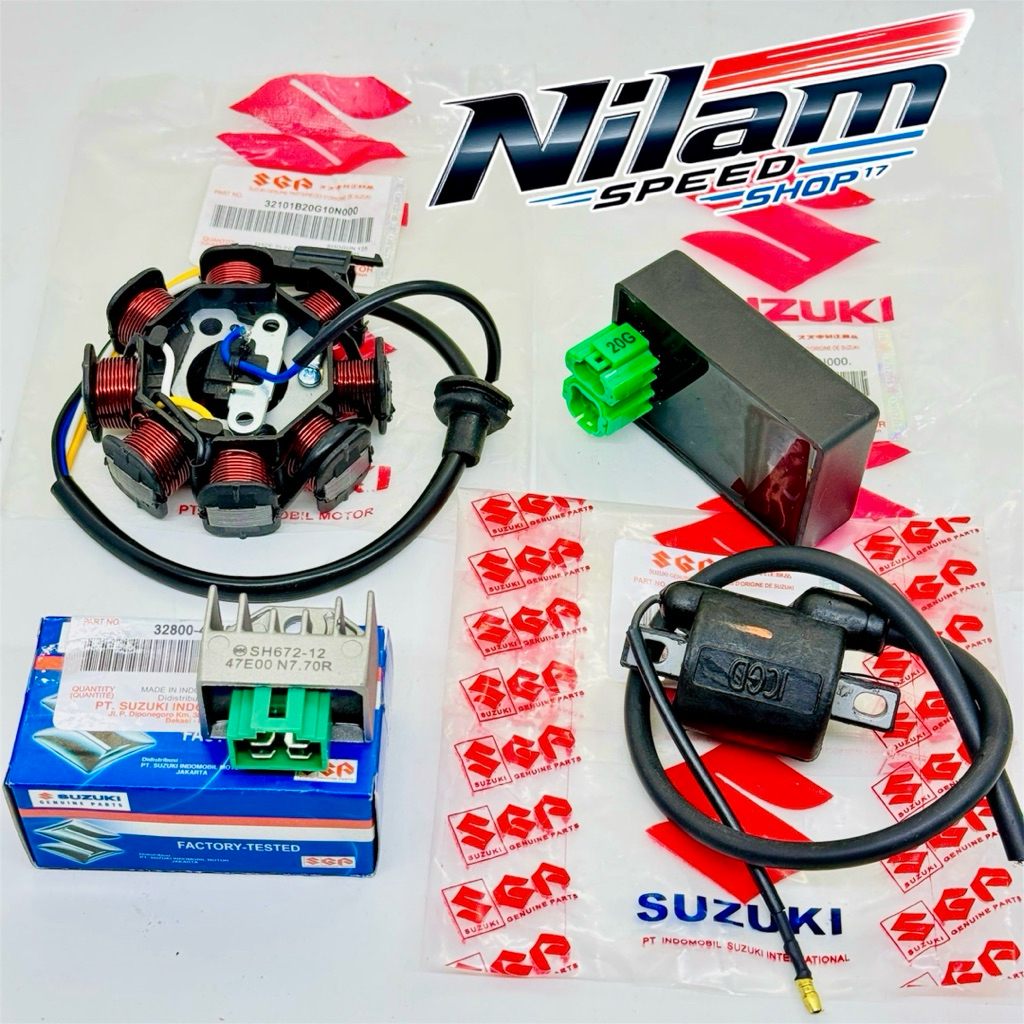 PAKET PENGAPIAN 4 ITEM SPUL+CDI+KOIL+KIPROK SUZUKI SHOGUN 125R OLD SHOGUN 125 SP RR NR ARASHI 125 SH