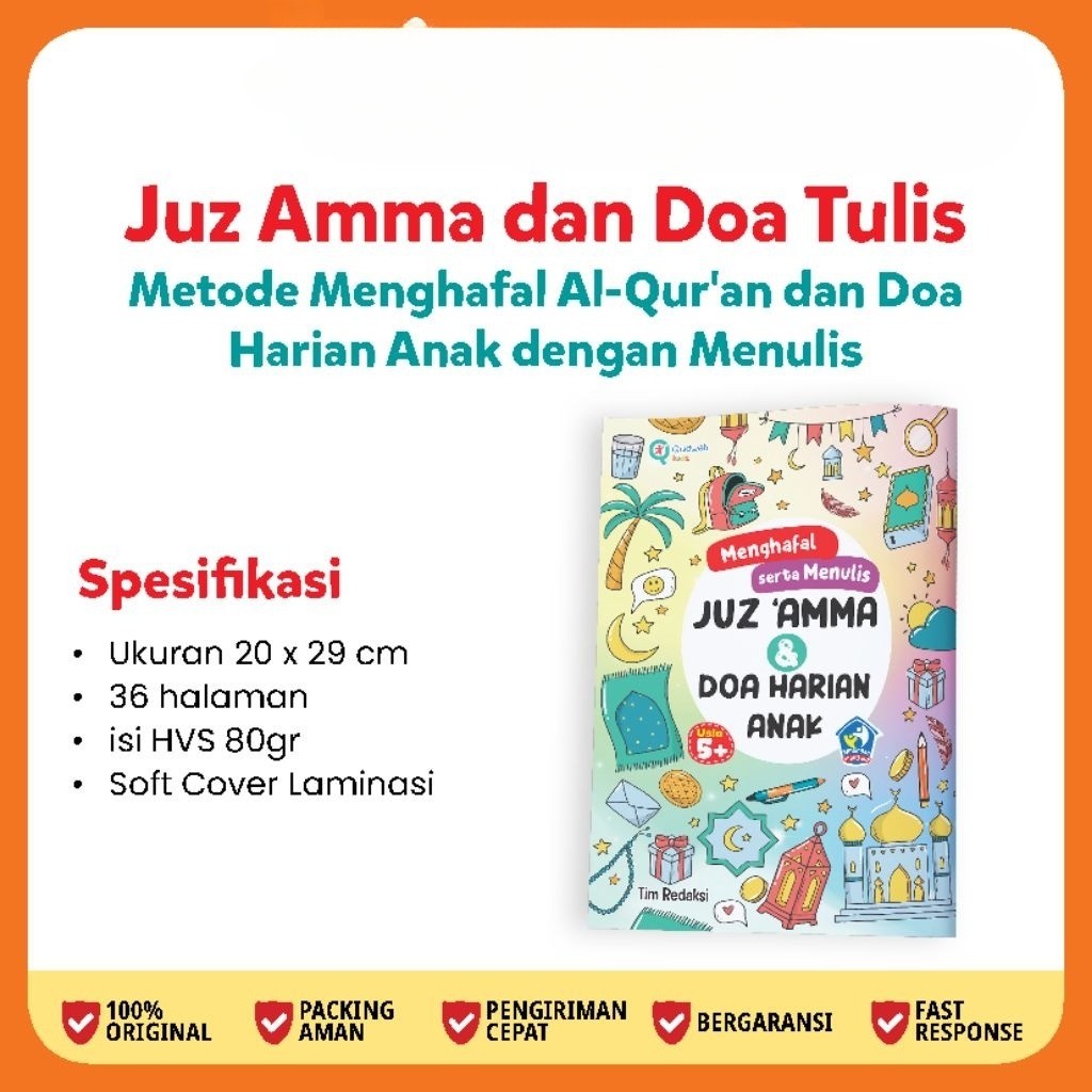 Juz Amma dan Doa Harian Anak - Menulis Juz Amma - Juz Amma dan Doa Anak Tulis - Buku aktivitas anak