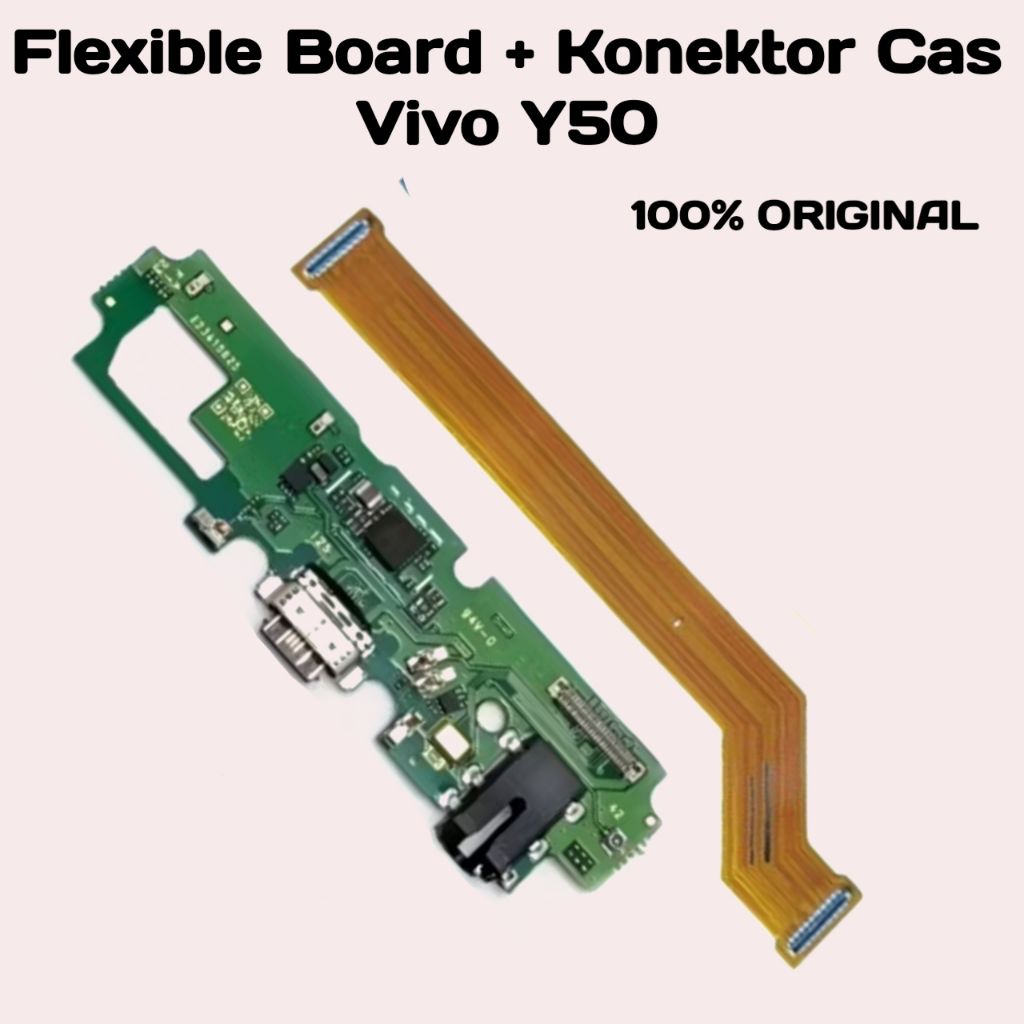 Papan Cas + Flexible Board Vivo Y50 Original – Konektor Charger Sub Board Kabel Fleksibel Cas Sparep