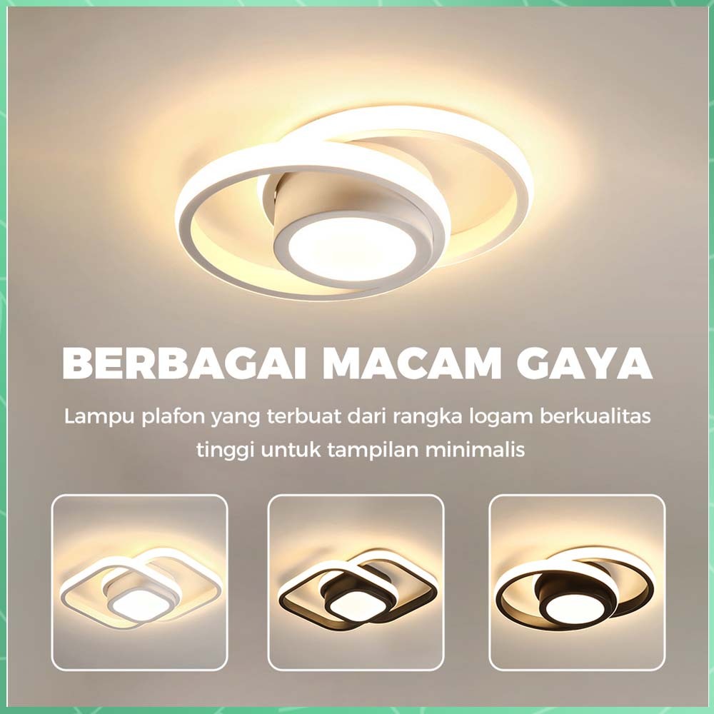 Lampu Plafon LED Ceiling lampu langit-langit LED ruang tamu rumah 3 warna Rumah Ruang Tamu Kamar Min