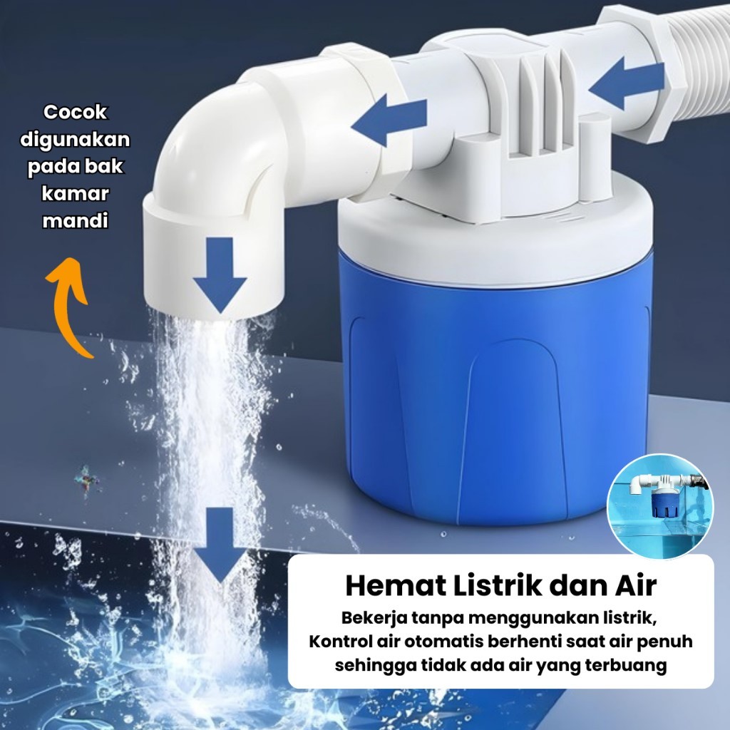 Huto Kran Otomatis/Plampung Kran Air Otomatis Bak Mandi 1/2 Inch