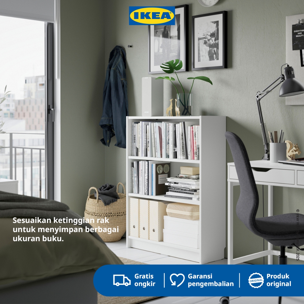IKEA BILLY Rak Buku Minimalis Putih Berkualitas 80x28x106 cm