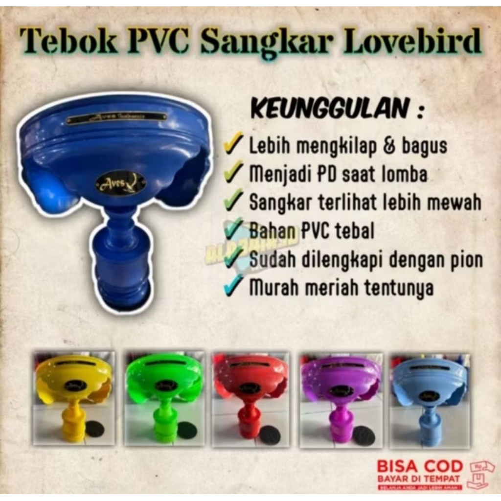 FULL VARIASI | Tebok PVC Plus Pion Sangkar Lovebird Anti Pecah Merk Aves