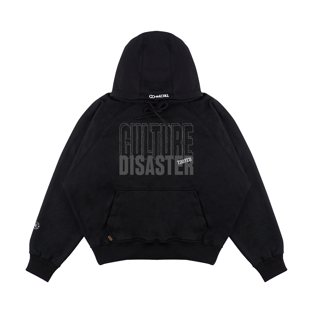 Troy Company Hoodie Boxy Raglan Black Culture Disaster - Hoodie Boxy Hitam BRH 3362