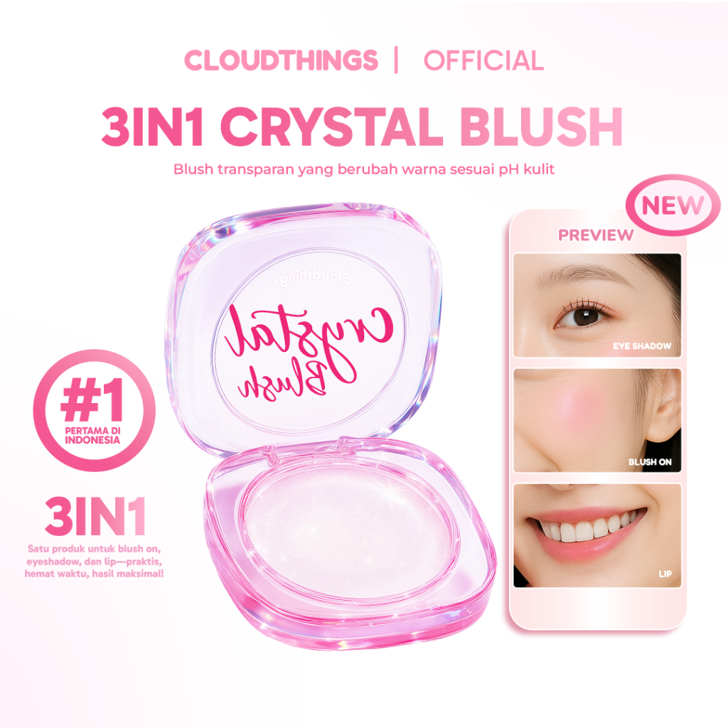 [TOP #1 DI INDONESIA] CLOUDTHINGS - 3in1 Color Changing Crystal Jelly Blush Bisa digunakan untuk Blu