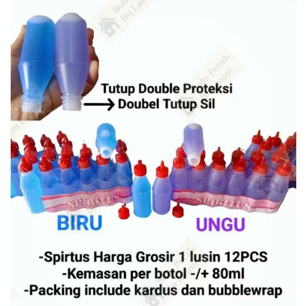 BL -  TERMURAH SPIRTUS HARGA GROSIR 1 LUSIN 12 PCS SPIRTUS -/+ 80 ML / Spirtus BIRU / Spirtus UNGU /
