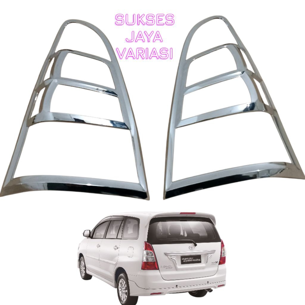 GARNISH LAMPU BELAKANG MOBIL GRAND INOVA 2012-2015 CHROME
