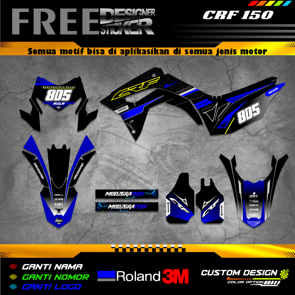 DECAL STIKER CRF KLX BF KLX GORDON KTM HUSQVARNA