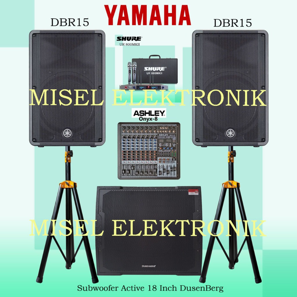 Paket Sound System Outdoor Speaker Aktif 15 Inch Yamaha DBR15 Subwoofer 18 Inch Dusenberg