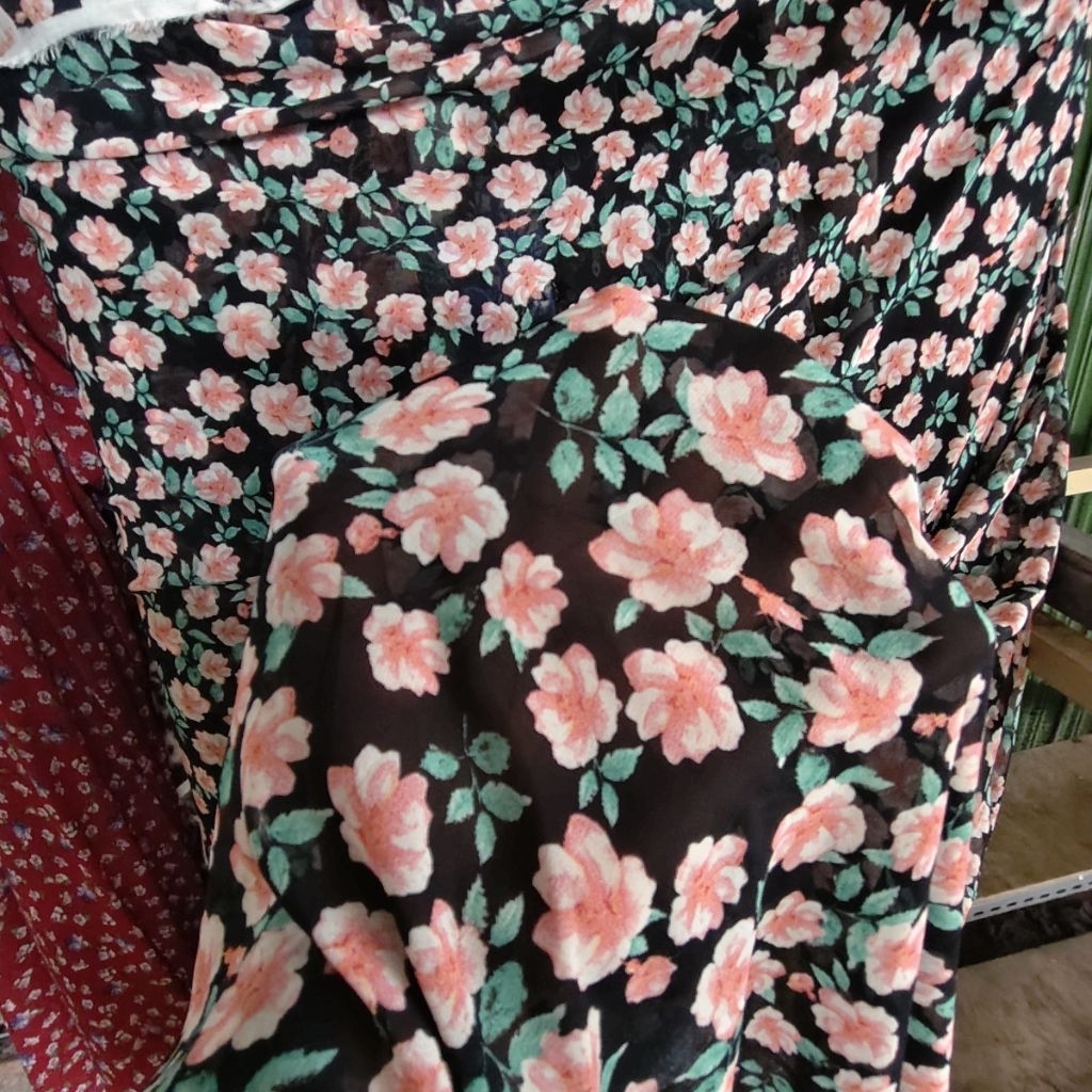 KAIN SIFON CERUTY PREMIUM MOTIF BUNGA KECIL - KAIN SIFON MOTIF KEMBANG KECIL - BAHAN KAIN MOTIF BUNG