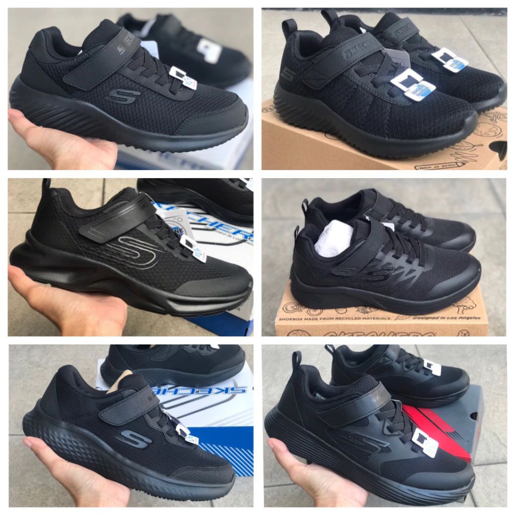 Sepatu Sekolah Anak Skechers Hitam