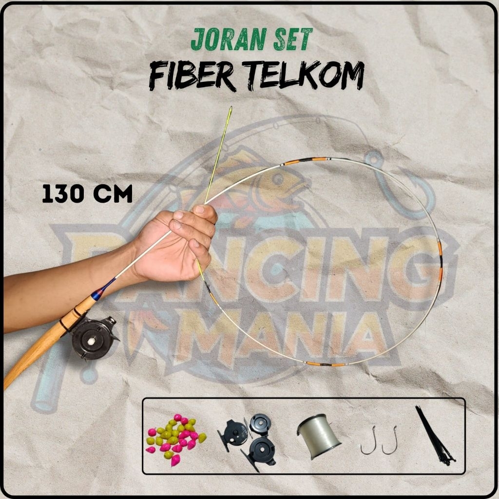 (Lentur Dan Kuat ) Joran Pancing Wader Satu Set Fiber Telkom 130CM Lentur Dan Kuat Siap Pakai Cocok 
