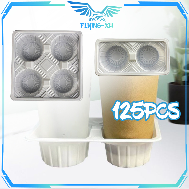 Holder Cup Take Away 125pcs Cup Tray Holder Plastik 2 Cup / 4 Cup Tatakan Cup Take Away Tatakan Gela